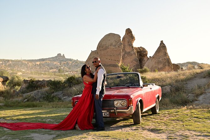 Cappadocia Classic Car Sunset or sunrise - Cavuşin Village: panoramic balloon views while flights drift overhead