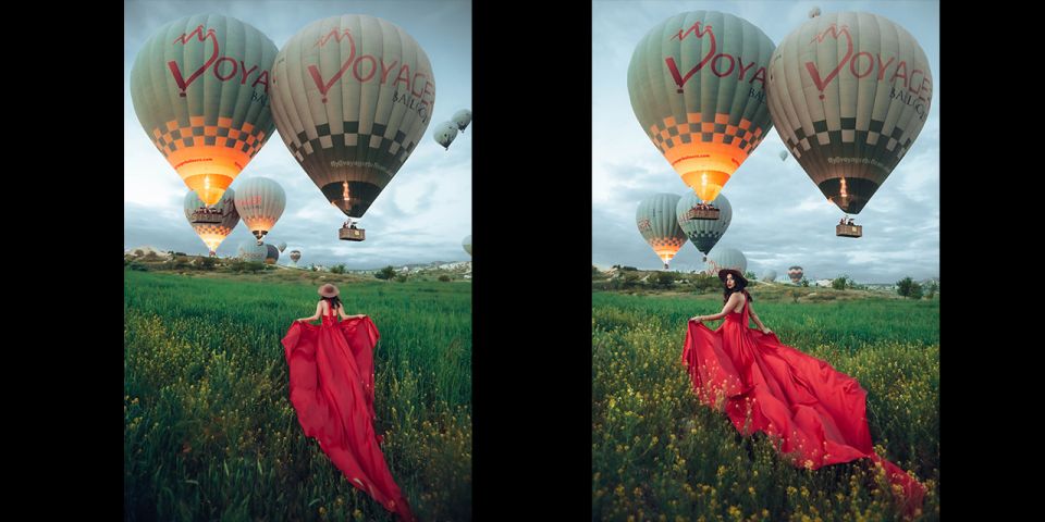 Cappadocia: PhotoShoot with Balloons. Flying Dress included. - How the 2-hour session really flows (pickup to drop-off)