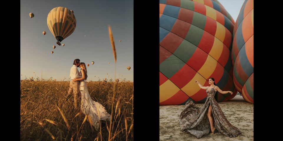 Cappadocia: PhotoShoot with Balloons. Flying Dress included. - Love Valley at sunrise: the flying-dress moment
