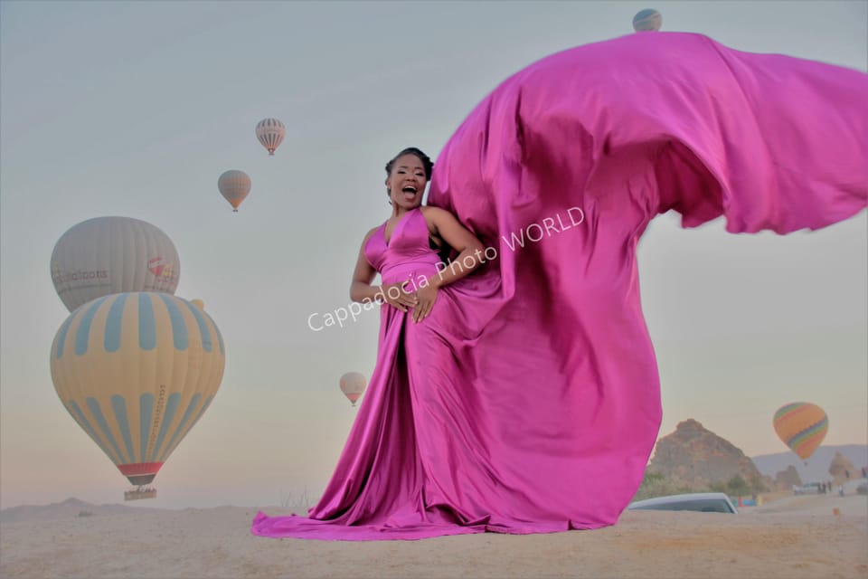 Cappadocia Photoshoot with Flying Dress - Göreme photo stop and sunrise session: when you want atmosphere, not just scenery