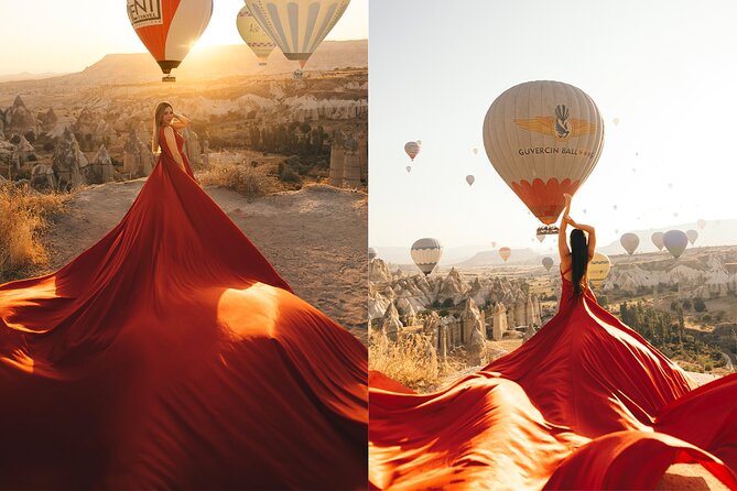 Cappadocia Photoshooting with Flying Dress - Flying Dress + Balloons: why this Cappadocia look is so effective