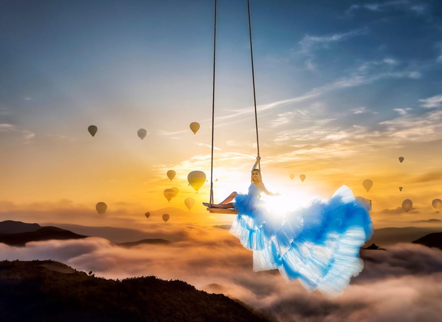 Cappadocia: Taking photo with Swing at hot air balloon view - Sunrise Crane Swing: Why Cappadocia Photos Feel Like a Movie