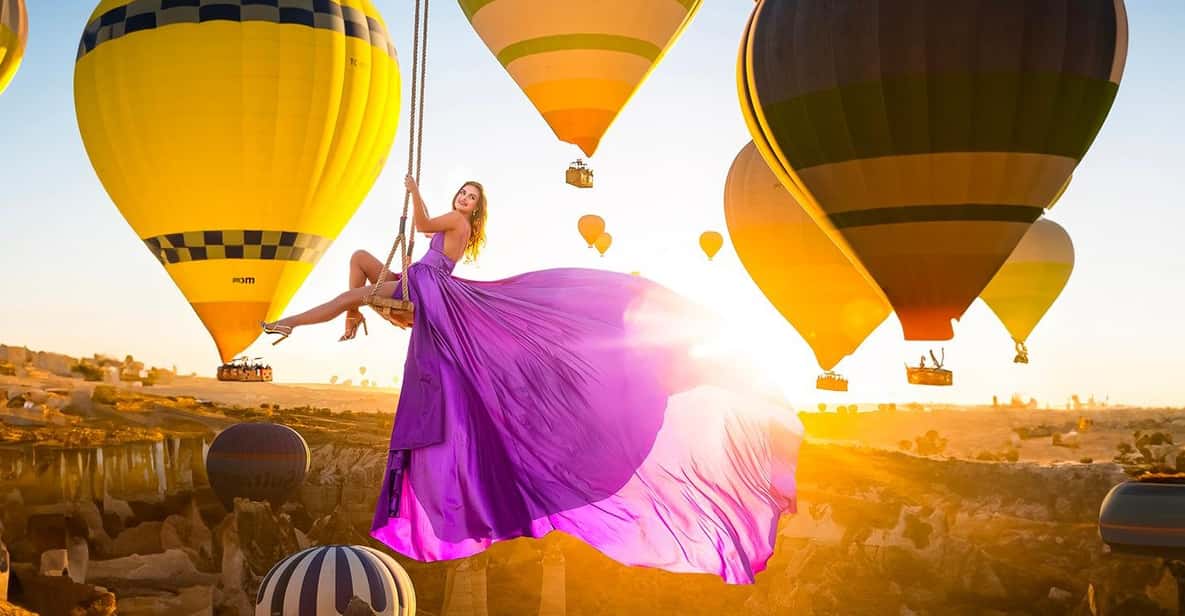 Cappadocia: Taking photo with Swing at hot air balloon view - The Main Photo Stop: Panoramic Balloon Views and the Crane Swing Setup