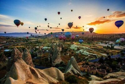 Hot air Balloon Cappadocia Tour ( Goreme Valley ) - Goreme National Park from above: fairy chimneys and valley views